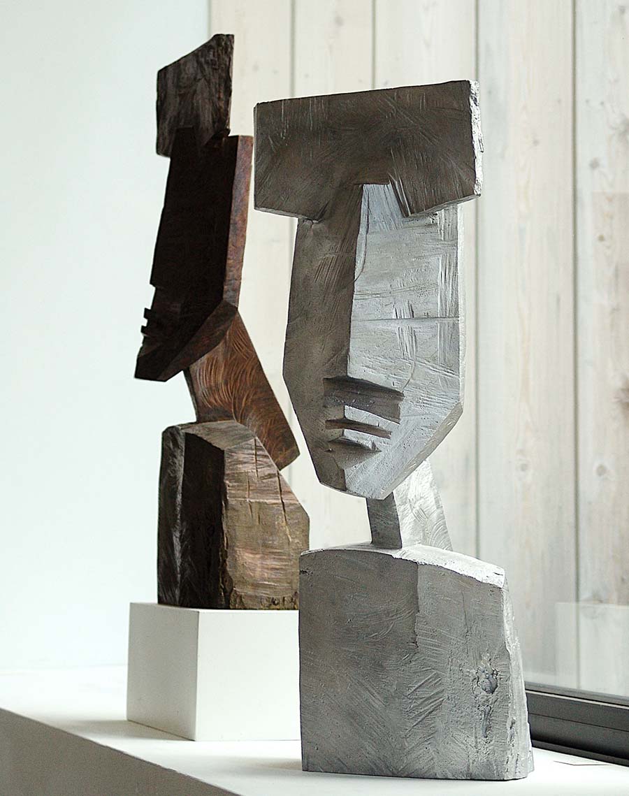 Fetischkopf, Bronze oder Aluminiumguss, Höhe 66cm