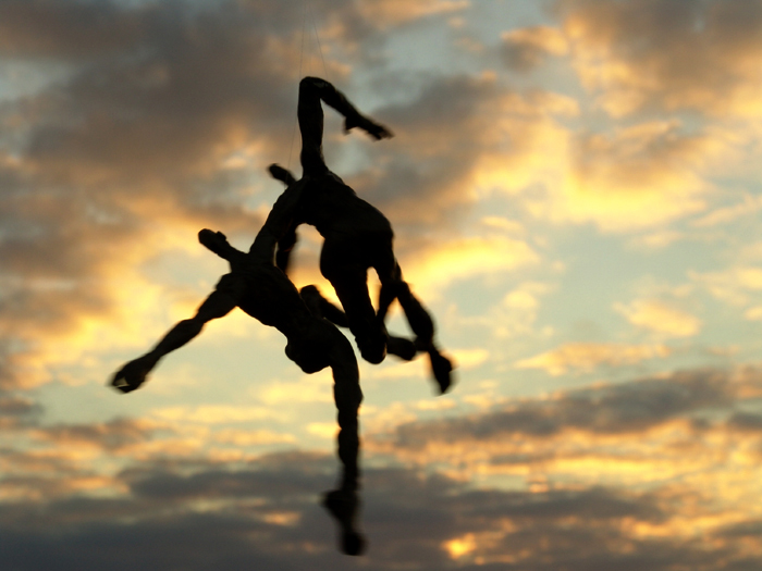 Nadegh und Marc, Bronze, Höhe 13cm und 10,5cm