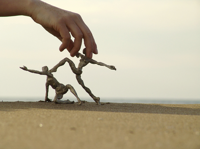 Chabela und Nadegh, Bronze, Höhe 9cm und 13cm