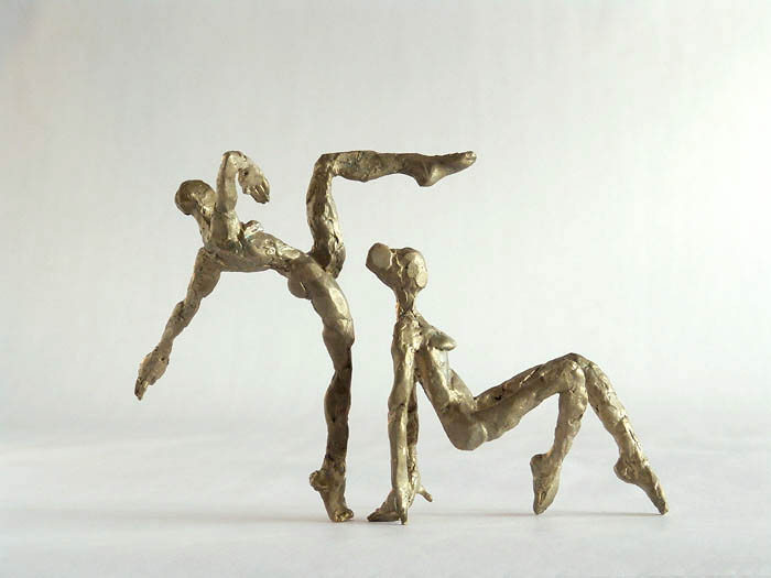 Nadegh und Aleksandra, Bronze, Höhe 13cm und 10cm