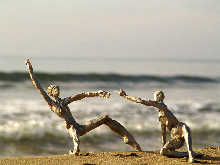 Nigel und Chabela, Bronze, Höhe 14cm und 9cm