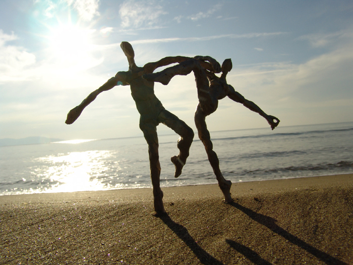 Nadegh und Vladimir, Bronze, Höhe 13cm und 15,5cm