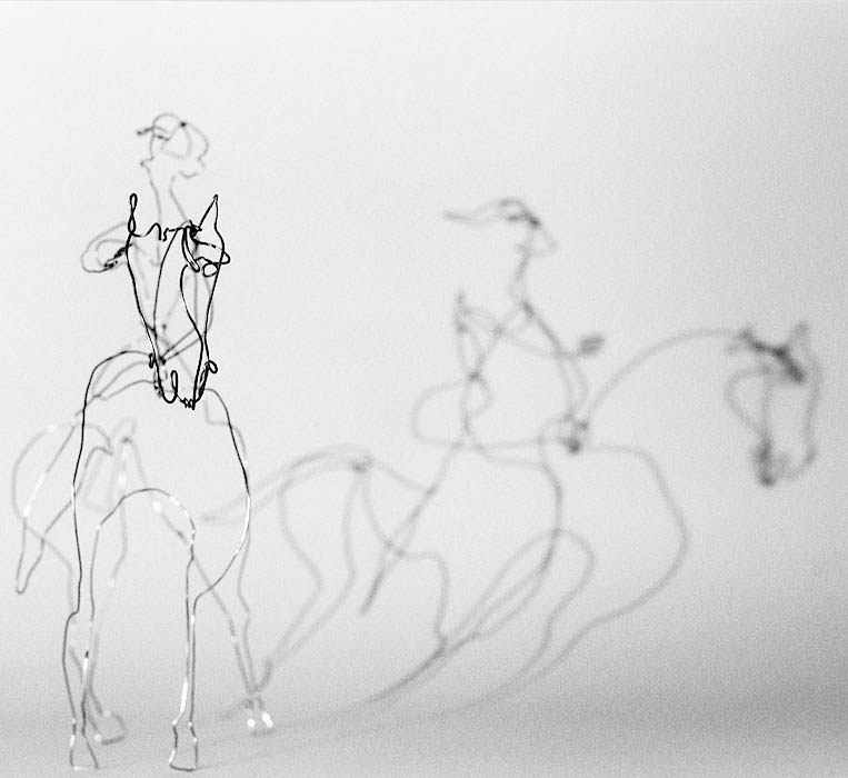 Reiterin, Draht, Höhe 31cm