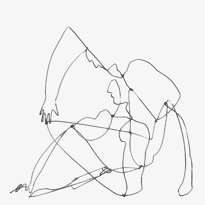 Zwei Männer, Draht, Höhe 30cm