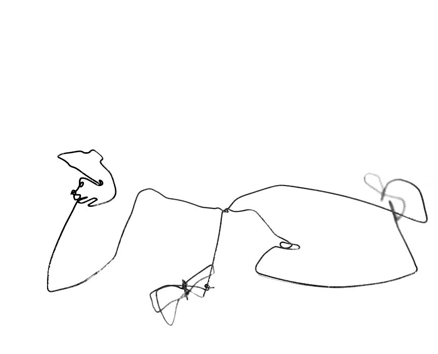 Lesend, Draht, Höhe 8,5cm